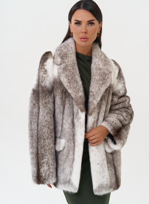 Жакет из норки крестовки cross