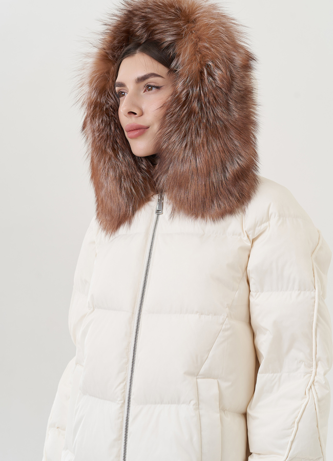 Женский пуховик средней длины модель № 25727 универмаг малина