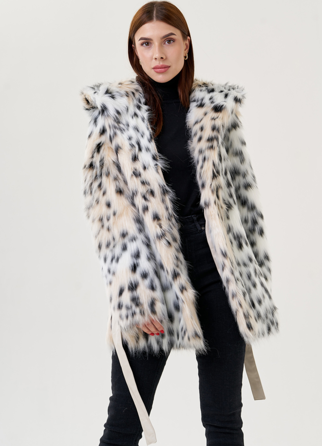 Женское полупальто из искусственной рыси  модель № 23618 универмаг малина