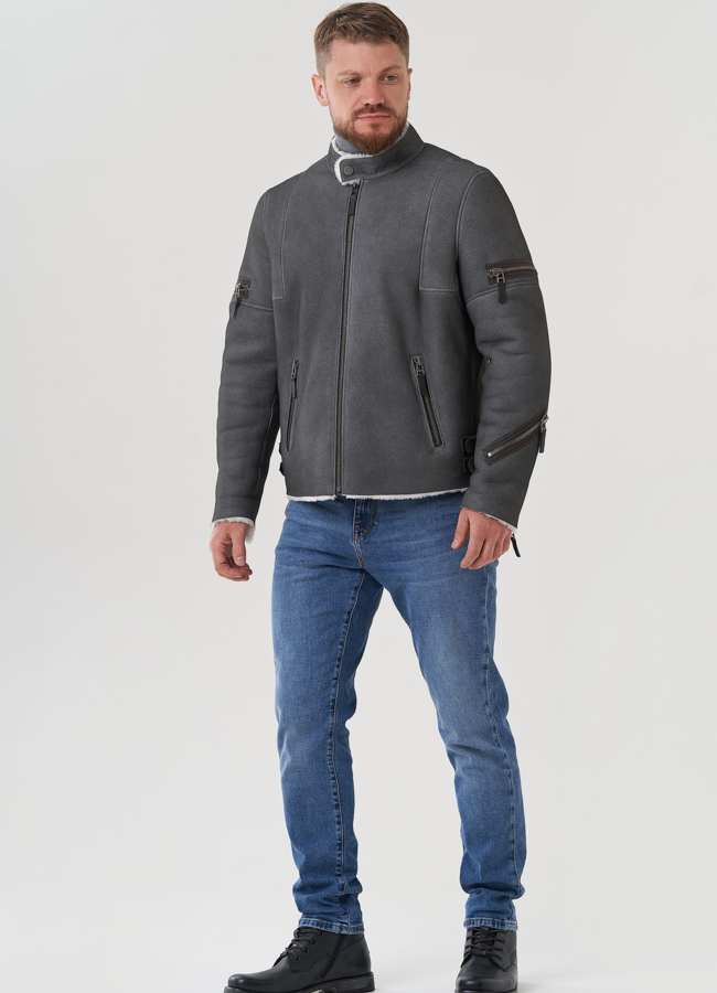 Мужская дубленка  модель № 82150 универмаг малина