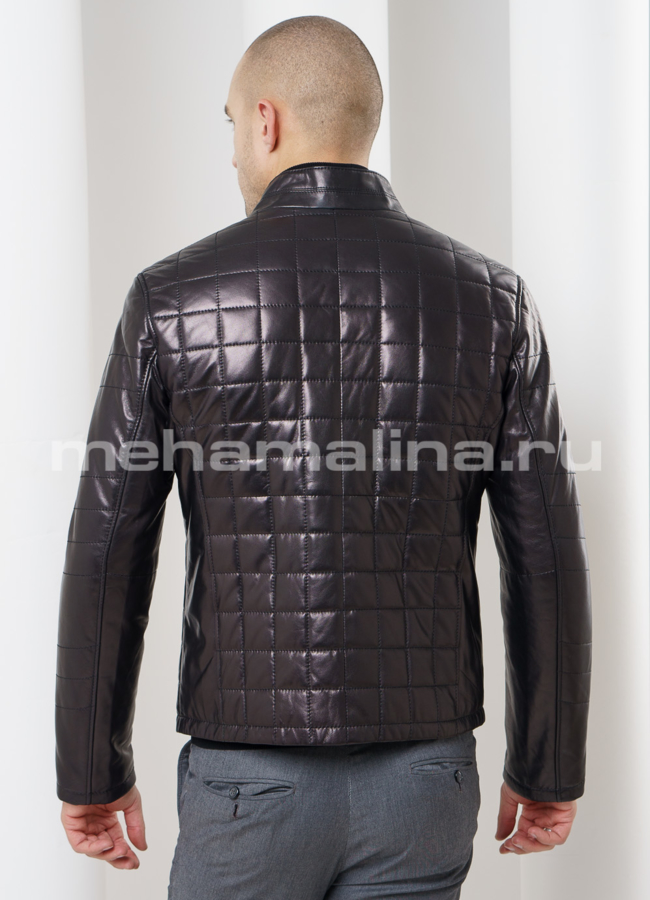 Кожаная куртка стеганная модель № KP-110 в кредит