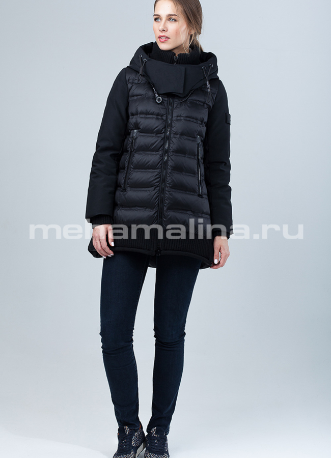 Пуховик зимний  модель № П-280 меха малина