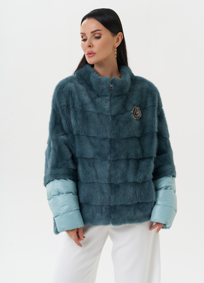 Шуба-трансформер из меха норки модель № 2175 меха малина Шуба-трансформер из меха норки модель № 2175 меха малина