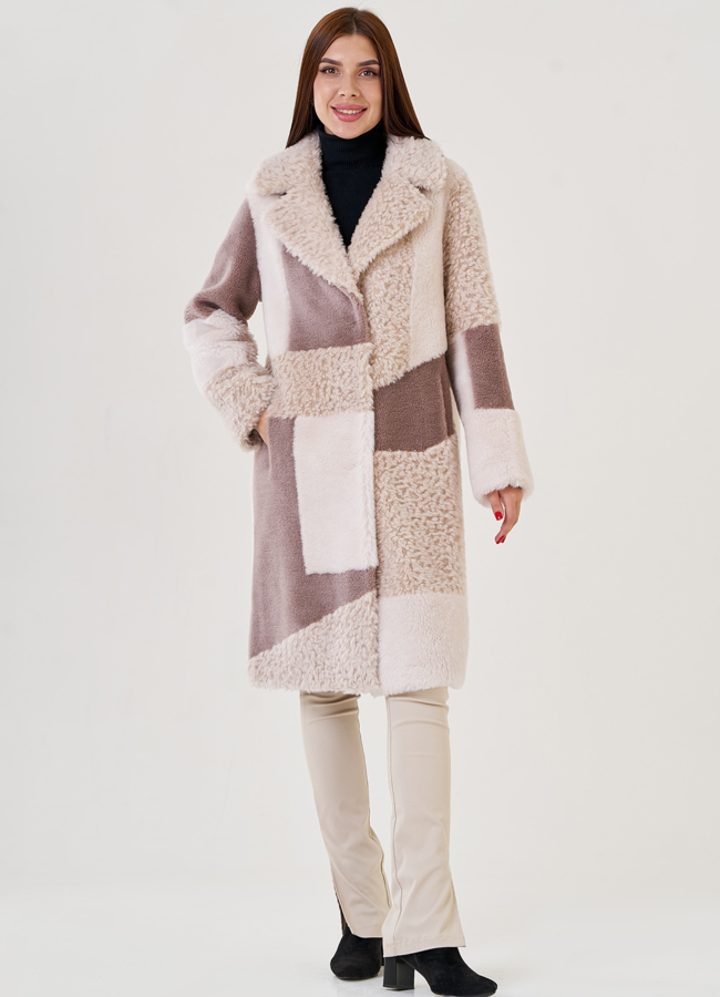 Женское пальто из искусственного меха  модель № 23441 в рассрочку