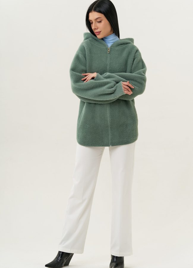 Короткий кардиган с капюшоном модель № 18335 универмаг малина