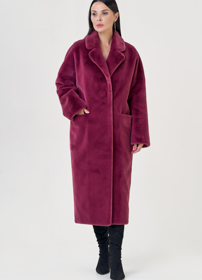 Женское пальто из искусственного меха  модель № 23188 универмаг малина