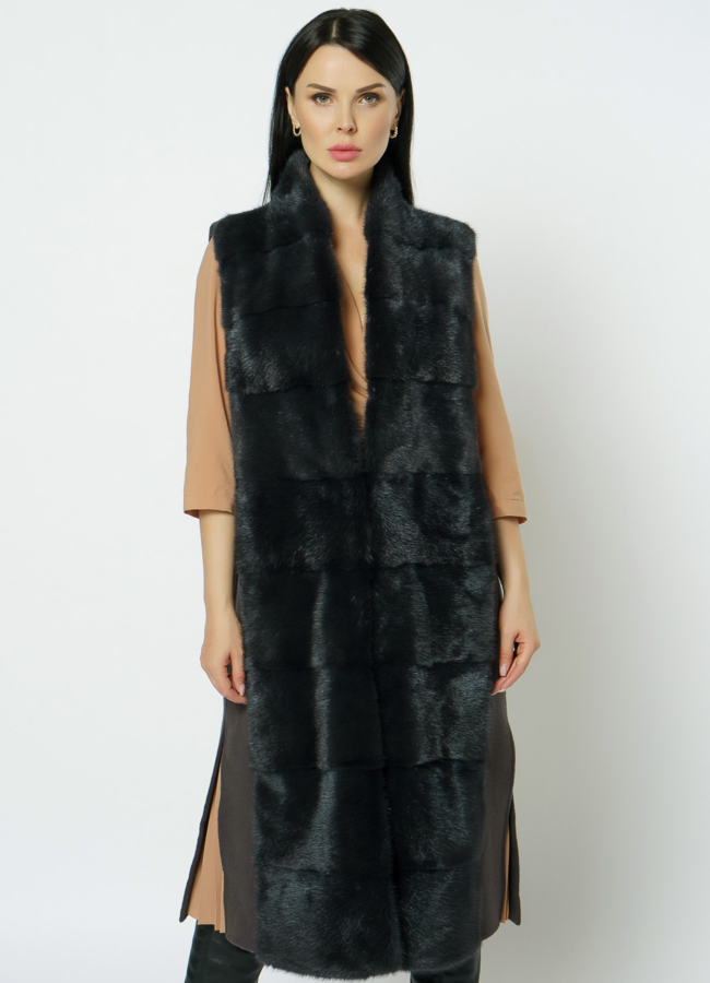 Пальто-жилет серого цвета модель № 2300/1 универмаг малина