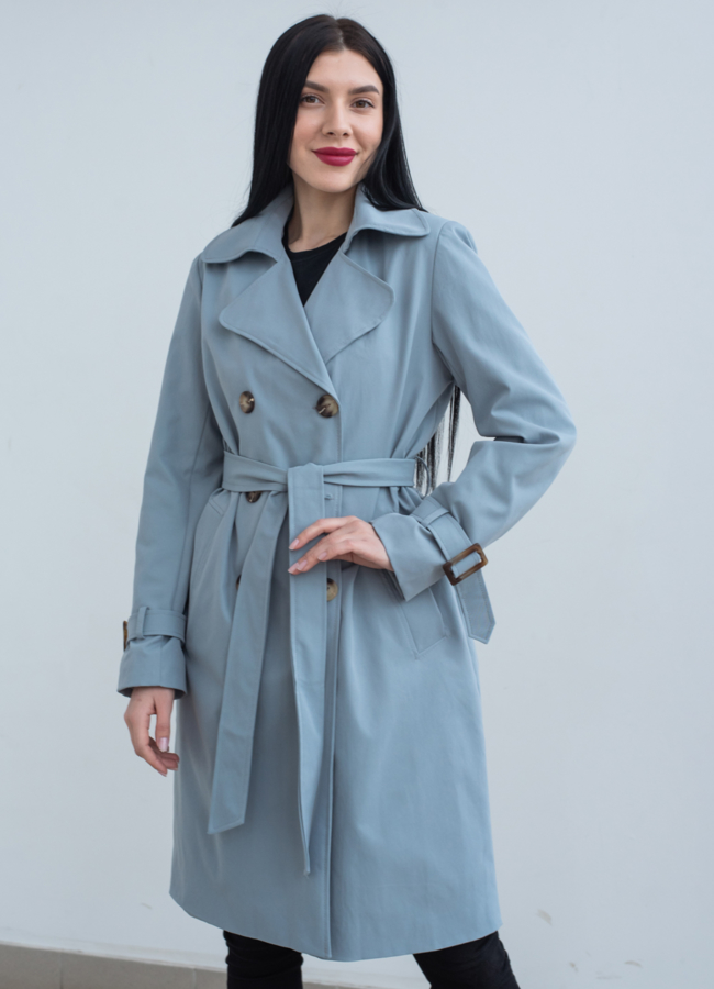 Тренч женский с английским воротником  модель № 22850 меха малина