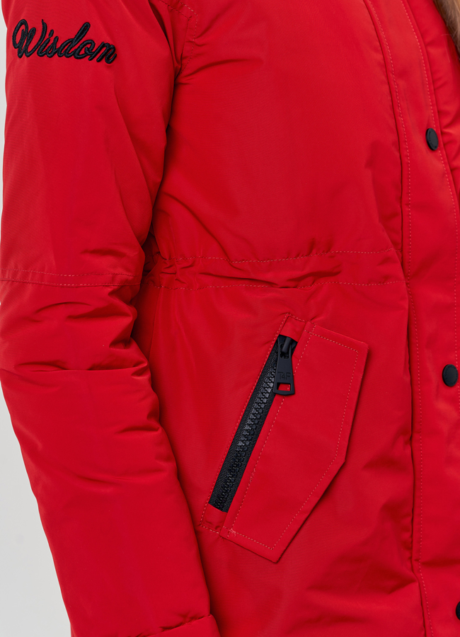 Женская парка в красном цвете модель № 21241 в кредит