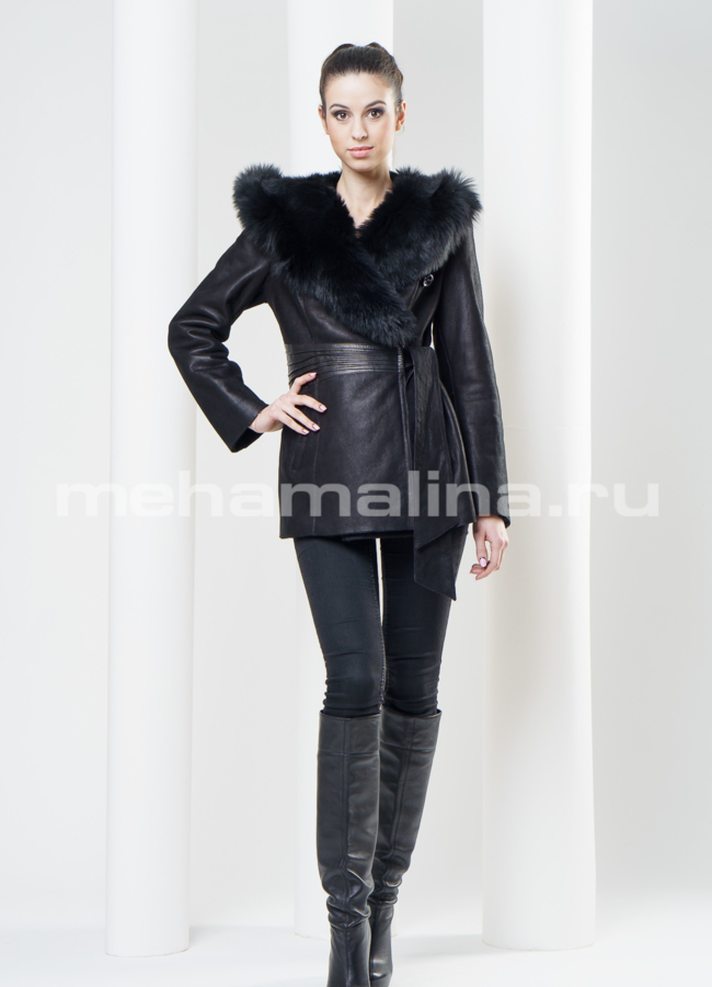 Дубленка на молнии модель № D-142 в рассрочку
