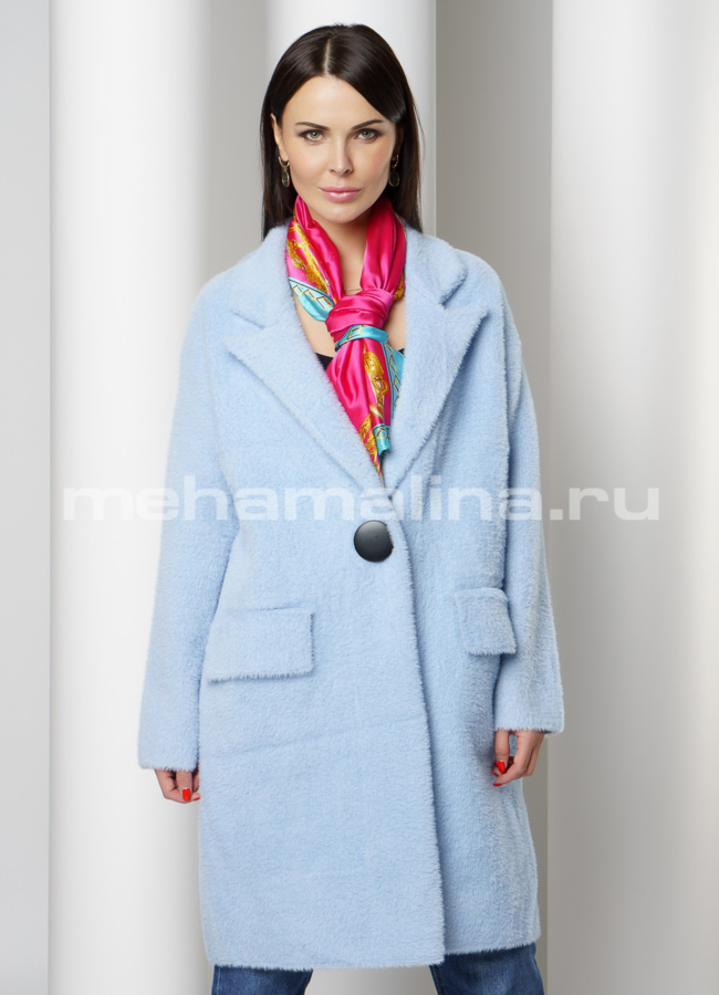 Кардиган с английским воротником на кнопках модель № 908 меха малина