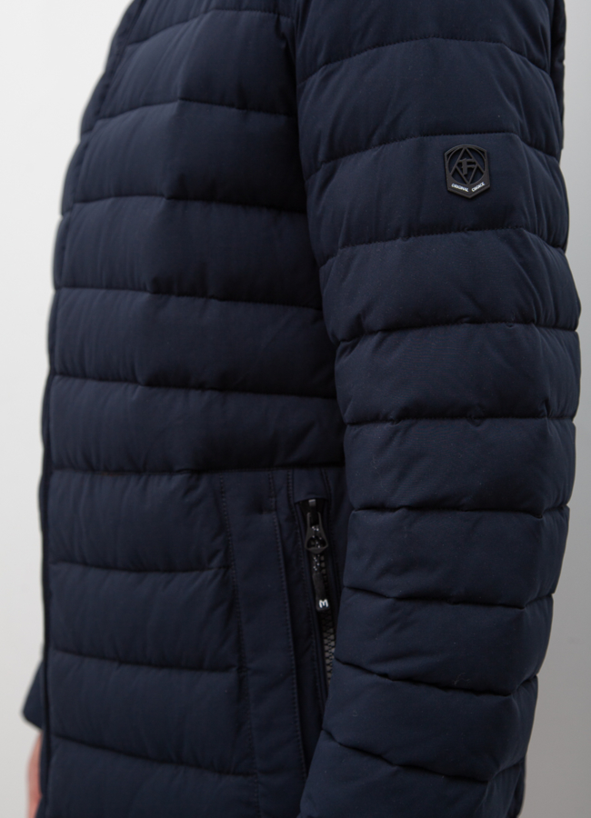 Пуховик мужской в синем цвете с капюшоном модель № 20996 универмаг малина