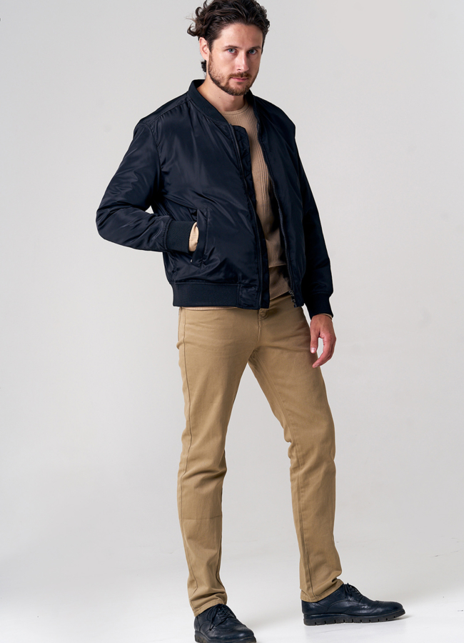 Куртка бомбер  мужская черного цвета модель № MC110 в рассрочку