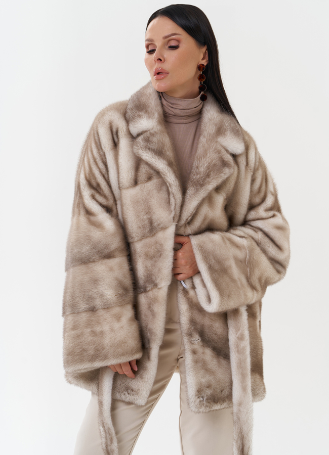 Женская норковая шуба с английским воротником модель № 27650 универмаг малина