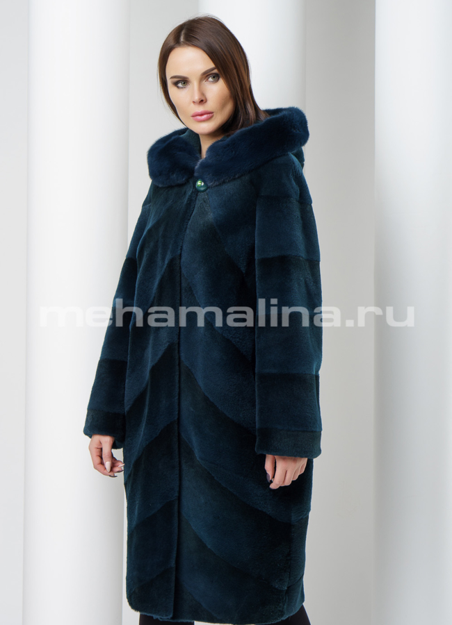 Шуба из стриженой нутрии модель № S-558 универмаг малина