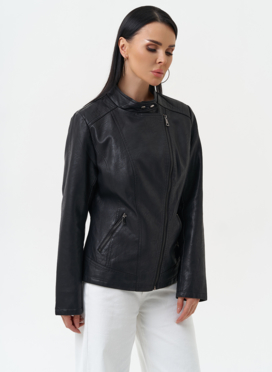Куртка женская из эко кожи черного цвета