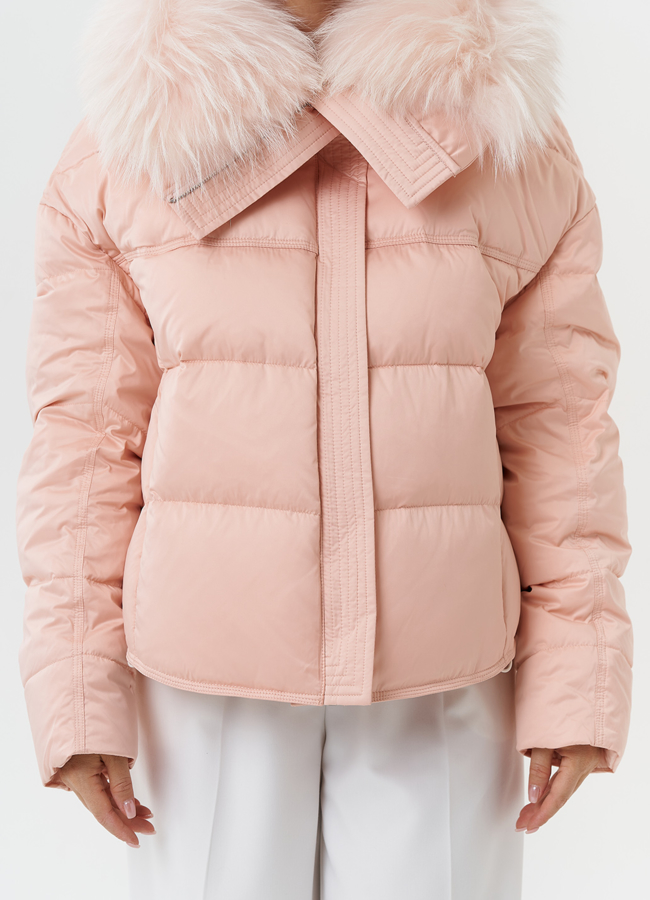 Оверсайз куртка с мехом песца модель № 28575 универмаг малина