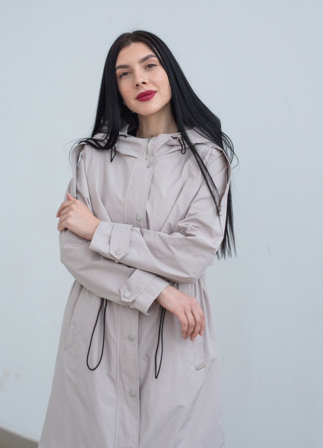 Парка женская с капюшоном  модель № 22768 меха малина