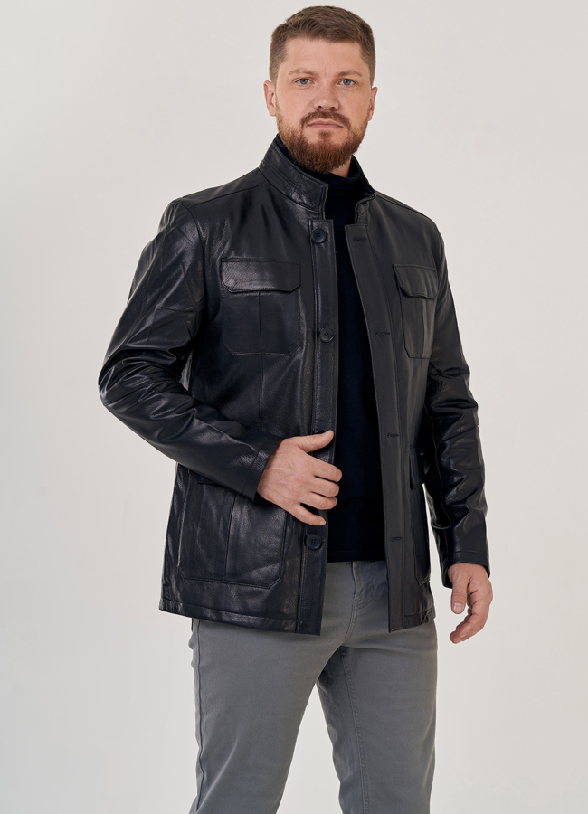 Мужская кожаная куртка  модель № 23147 в рассрочку