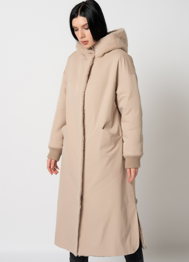 Двухстороннее пальто из шерсти модель № 88986 универмаг малина