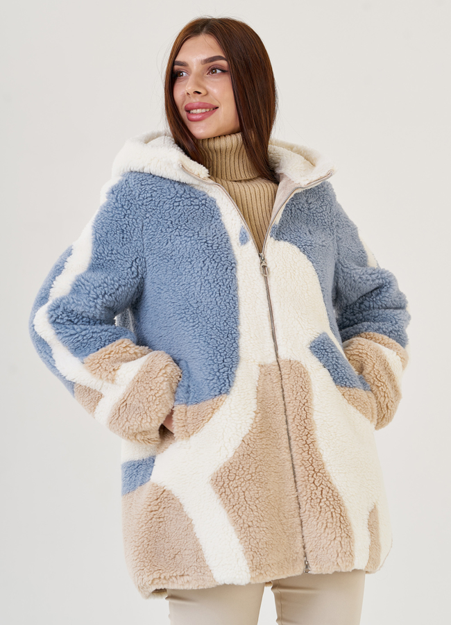 Женское полупальто из эко меха модель № 23422 универмаг малина