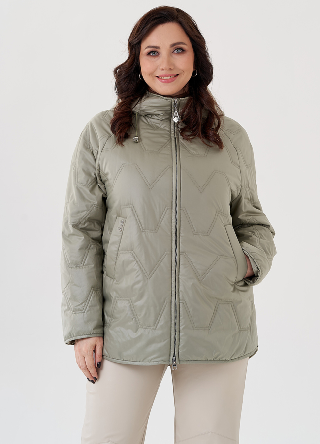 фото Женское полупальто с капюшоном  модель № 23921