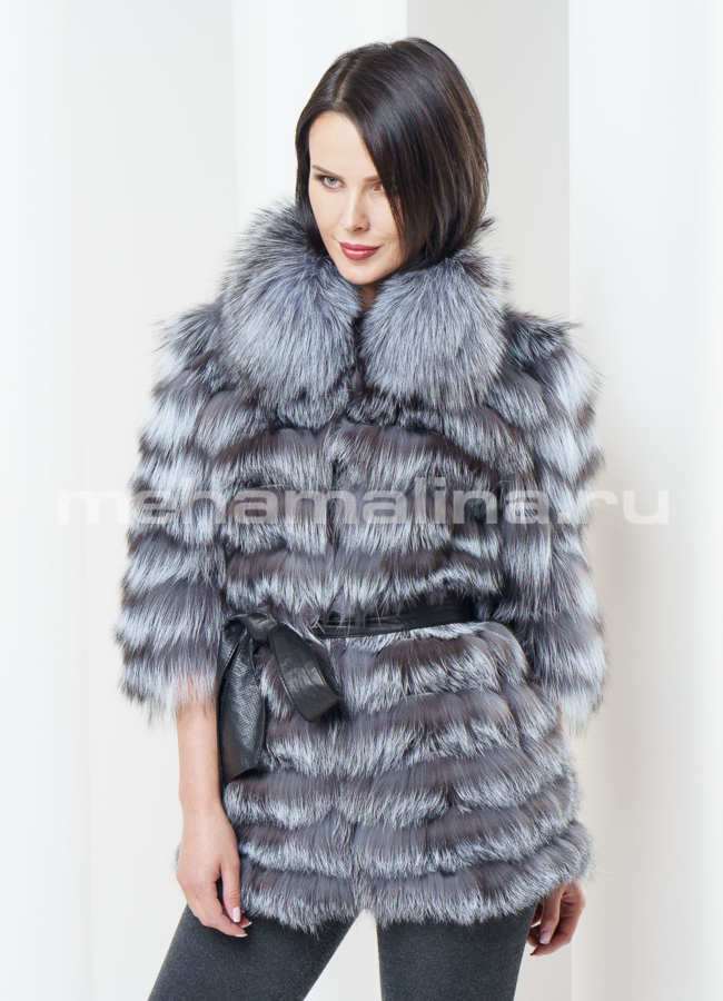 Жакет меховой чернобурка модель № M-54 универмаг малина