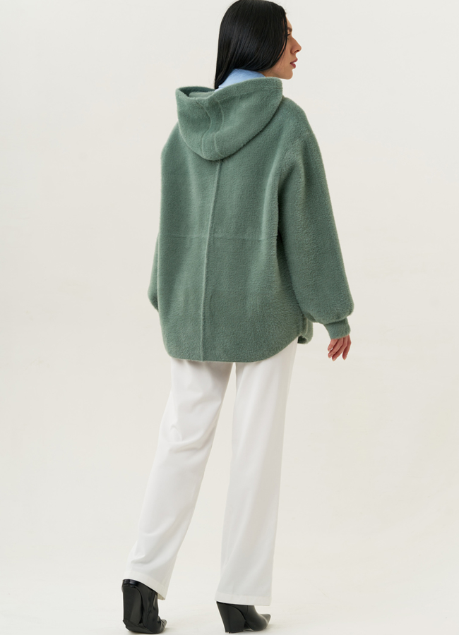 Короткий кардиган с капюшоном модель № 18335 в кредит