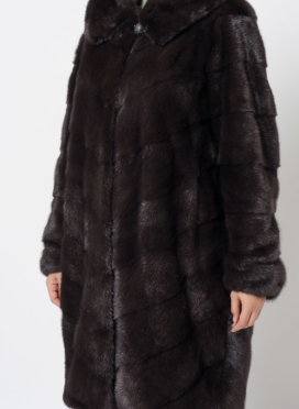 Норковая шуба с капюшоном