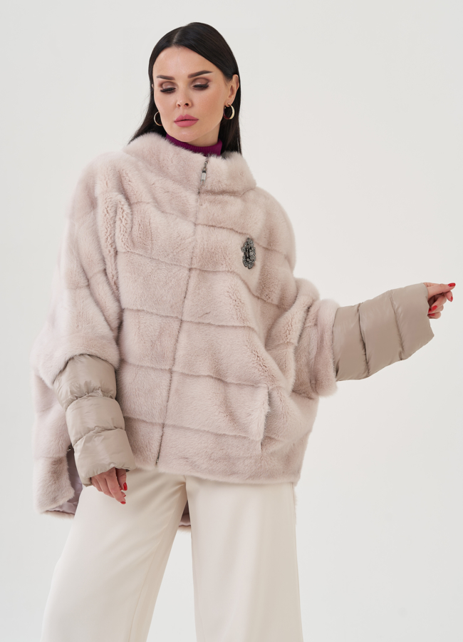 Куртка из норки цвета пудра модель № 24702 универмаг малина Куртка из норки цвета пудра модель № 24702 универмаг малина
