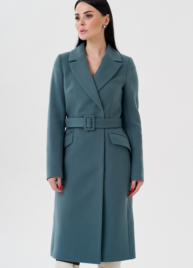 Женское пальто с английским воротником   модель № 23450 в кредит