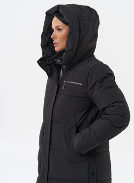 Длинный пуховик с капюшоном