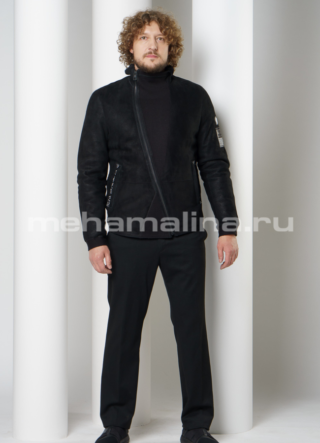 Мужская дубленка на молнии модель № DM-125 в кредит