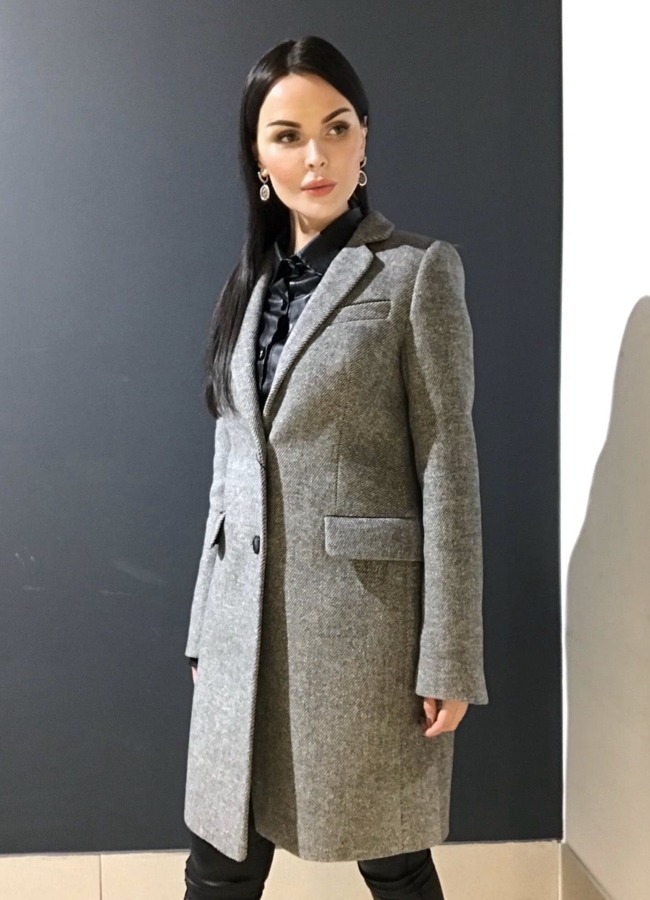 Пальто с английским воротником модель № 369 в рассрочку