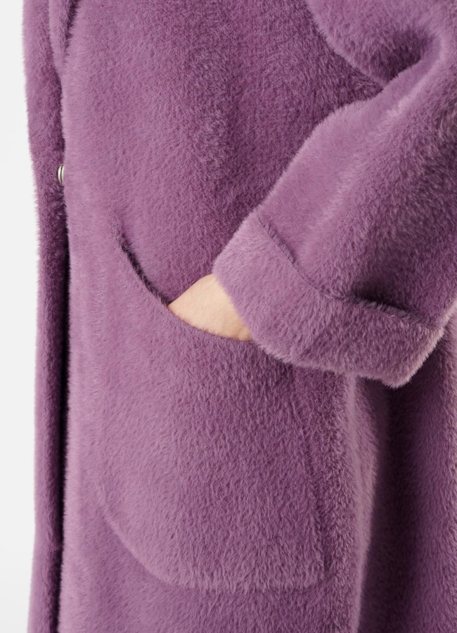 Женское пальто фиолетового цвета модель № 20531 универмаг малина
