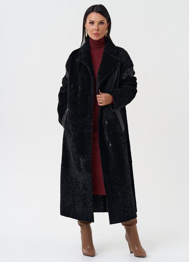 Натуральная двухсторонняя дубленка модель № 28697 универмаг малина