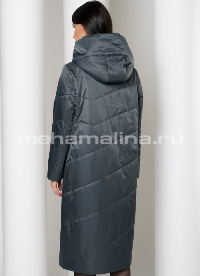 Пальто из полиэстера с капюшоном на молнии модель № 298 в кредит
