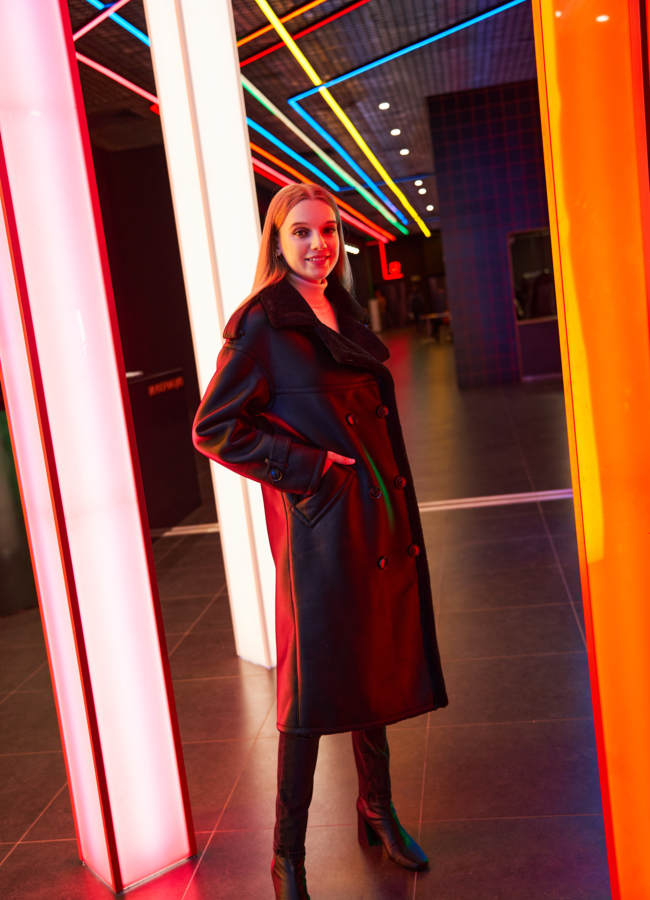 Дубленка женская из искусственной кожи  модель № 79490 универмаг малина