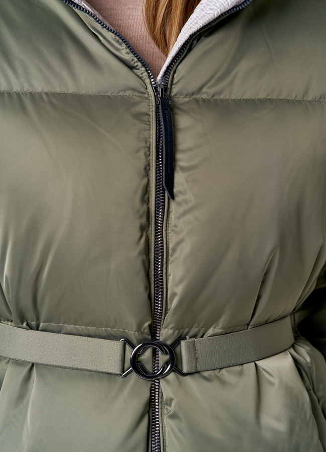 Пуховик женский с воротником стойкой модель № 21571 универмаг малина