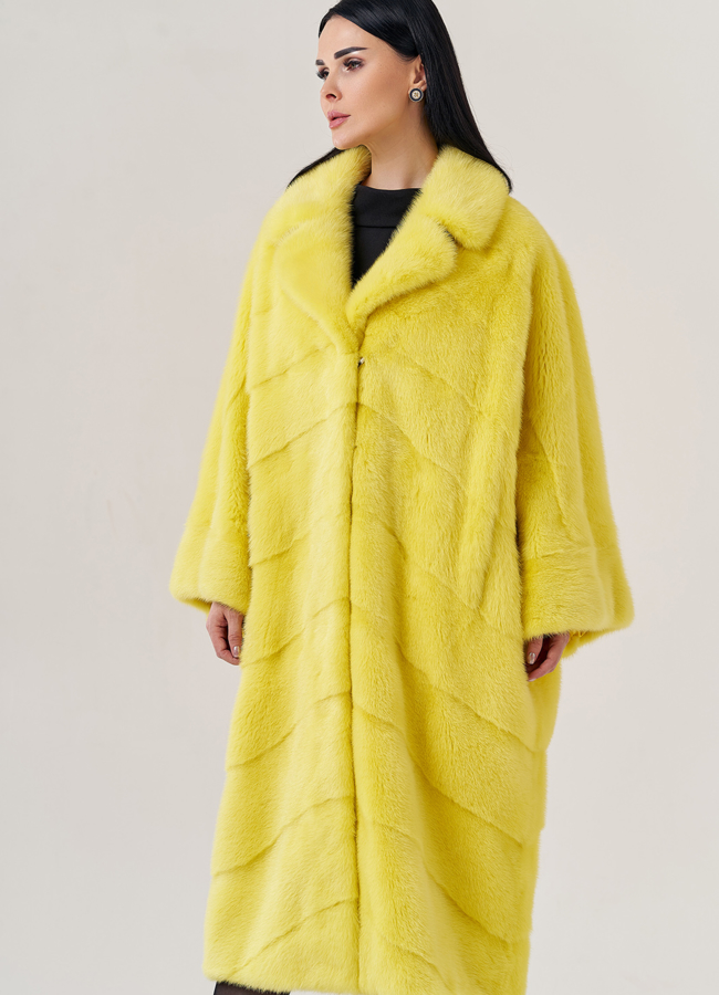 Женская норковая шуба с английским воротником  модель № 23817 универмаг малина