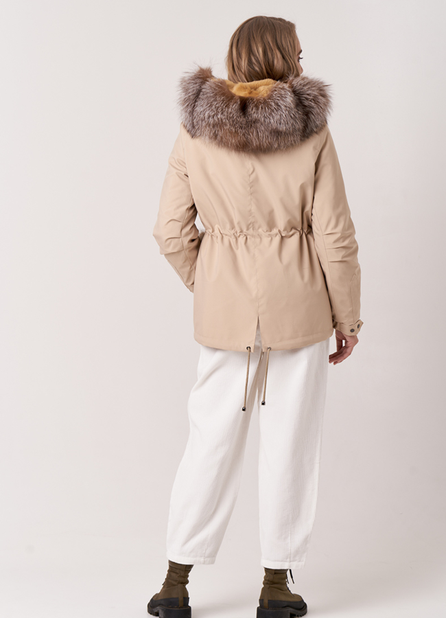 фото Парка женская с меховыми карманами модель № 17723