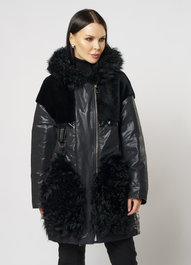 Пуховик двусторонний на молнии с капюшоном модель № 239 универмаг малина