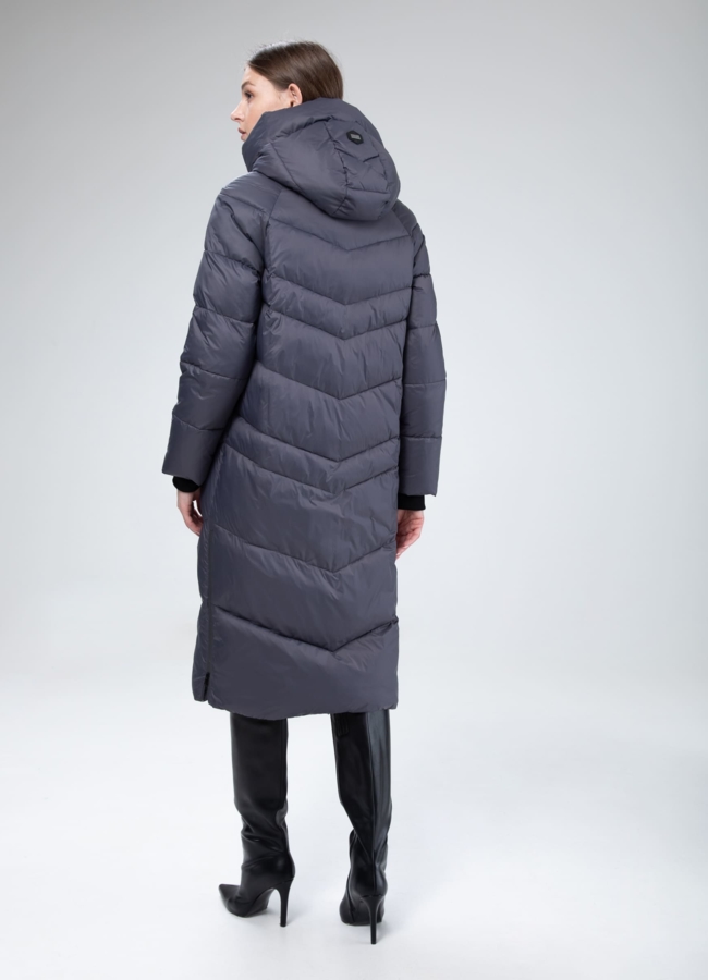 Женский пуховик с капюшоном  модель № 25515 универмаг малина