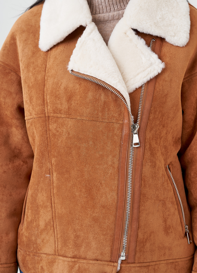 Женская эко дубленка оверсайз модель № 23950 в кредит