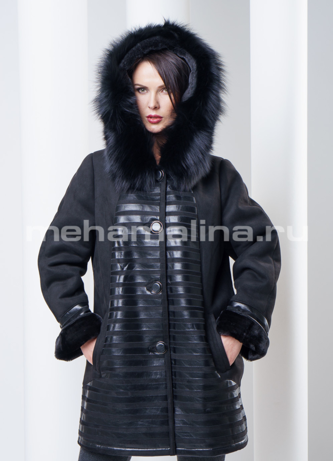 Дубленка женская, цвет черный модель № D-143 универмаг малина
