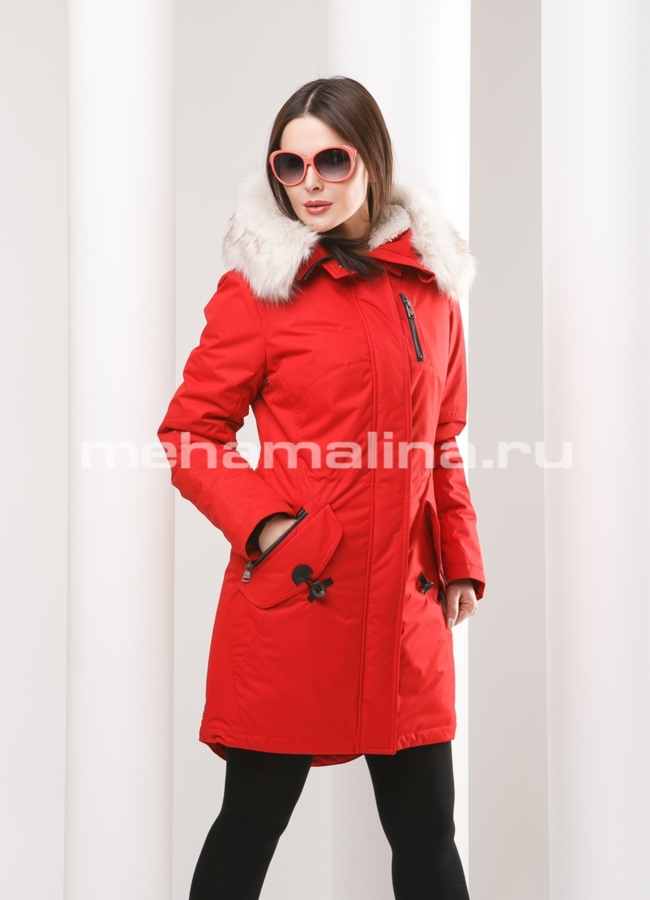 Куртка с термоконтролем модель № П-126 меха малина
