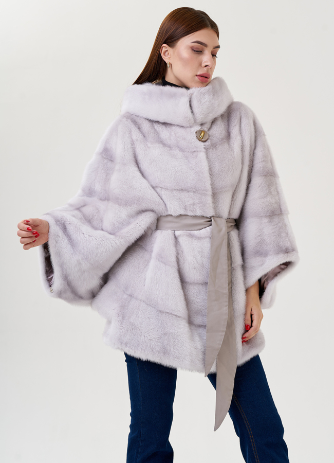 Светлая шуба из норки оверсайз модель № 23360 универмаг малина