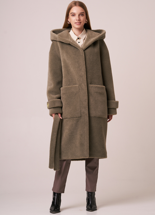 Искусственная шуба с капюшоном модель № 2039 универмаг малина