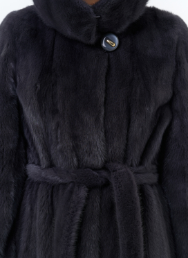 Норковая шуба с поясом