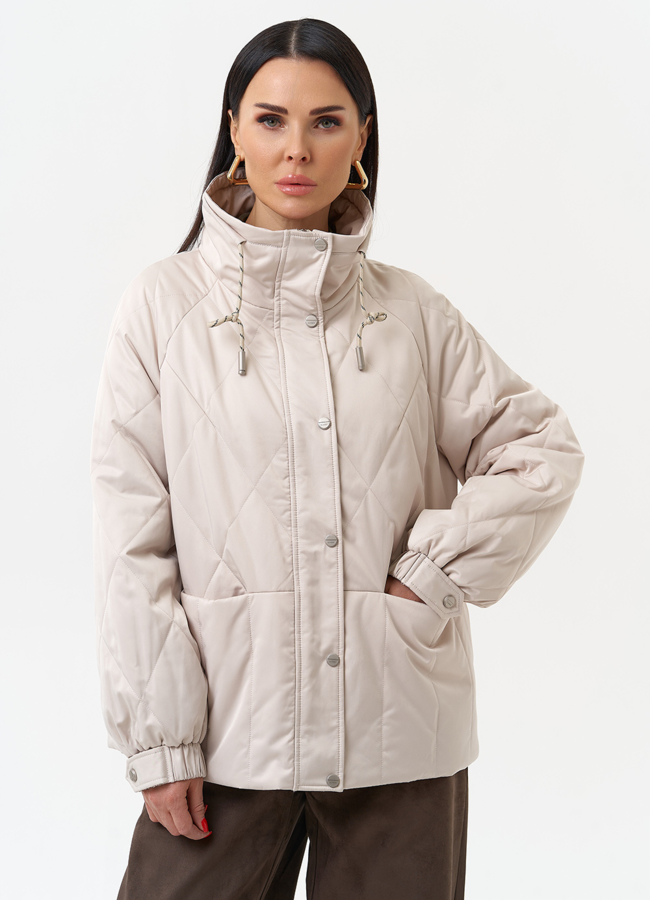 Женская утепленная куртка с воротником стойкой модель № 30036 меха малина